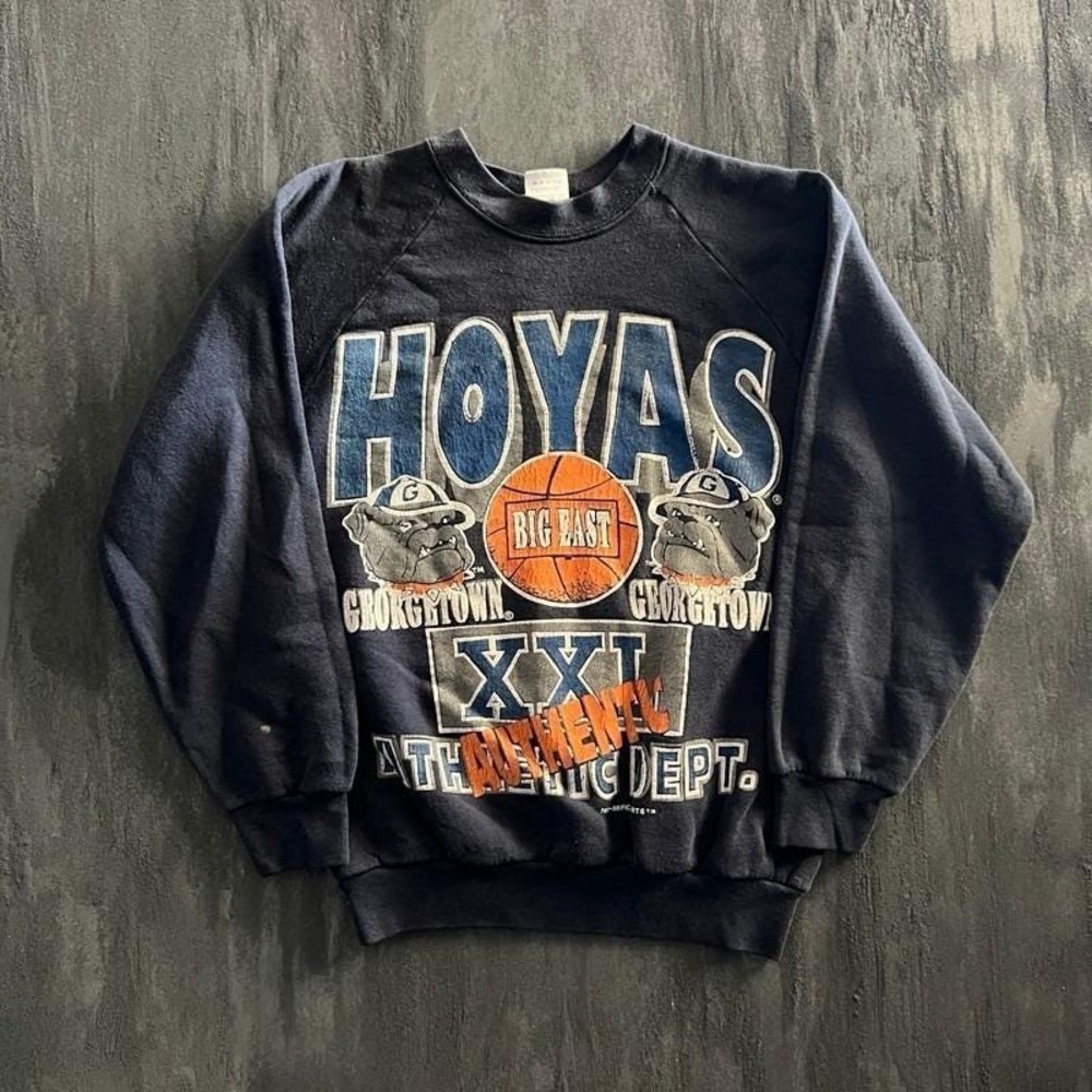 Vintage Georgetown Hoyas Sweatshirt Mens Medium Blue 1990s